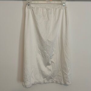 Vintage By Mel-Lin Size Large White Slip Skirt Lace Trim